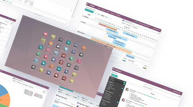 Odoo verslo valdymo sistema - pagrindinis ekranas